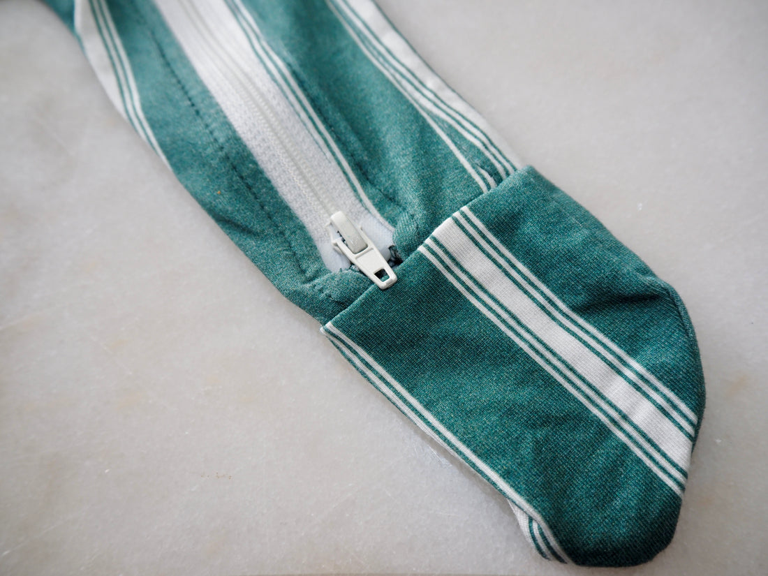 Riley Onesie White and Dark Cyan